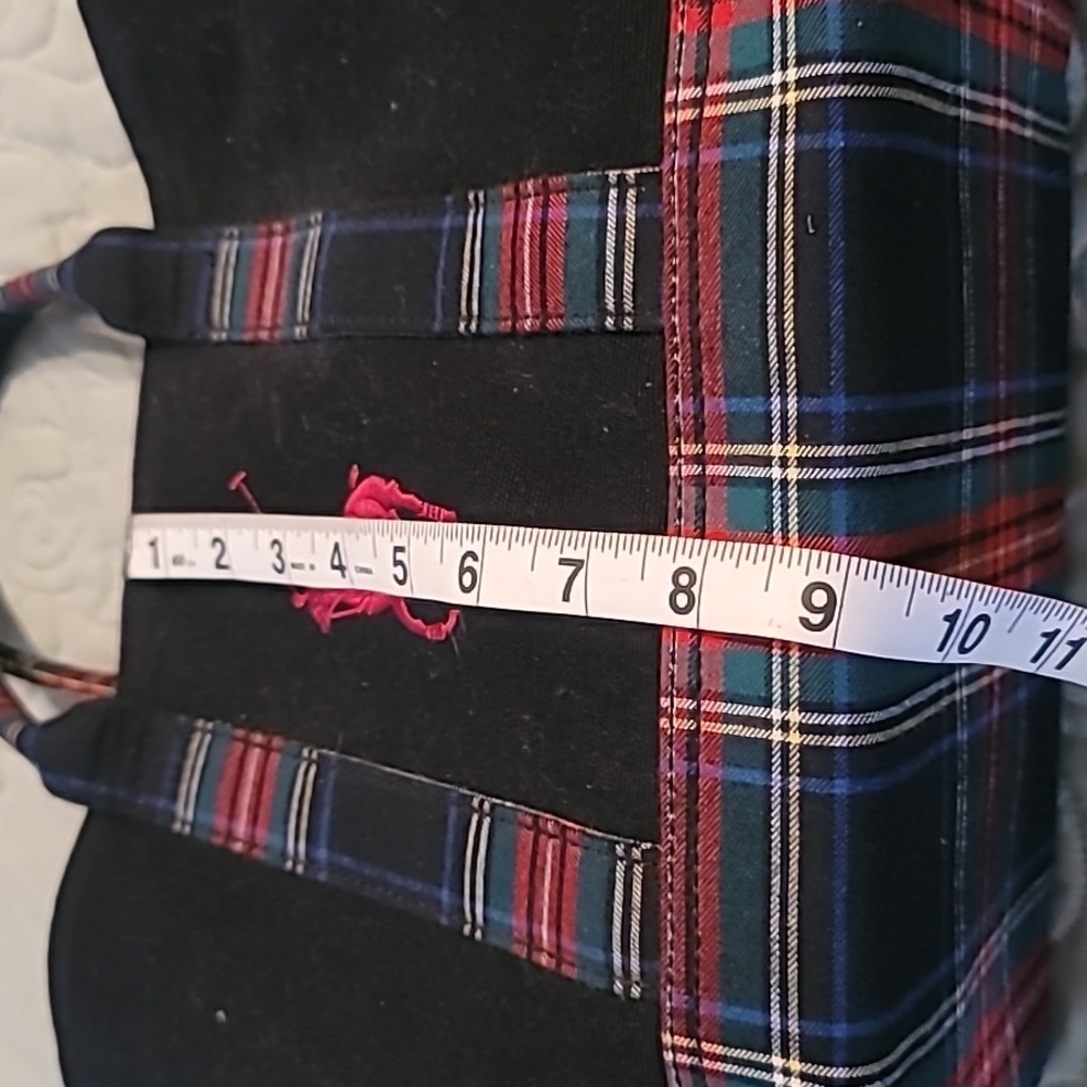 Polo by Ralph Lauren Black Tote with Red and Blue Plaid - Picture 4 of 6